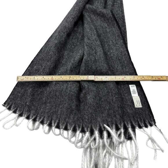 A New Day Soft Black & Gray Scarf With White Fringe - Picture 7 of 7
